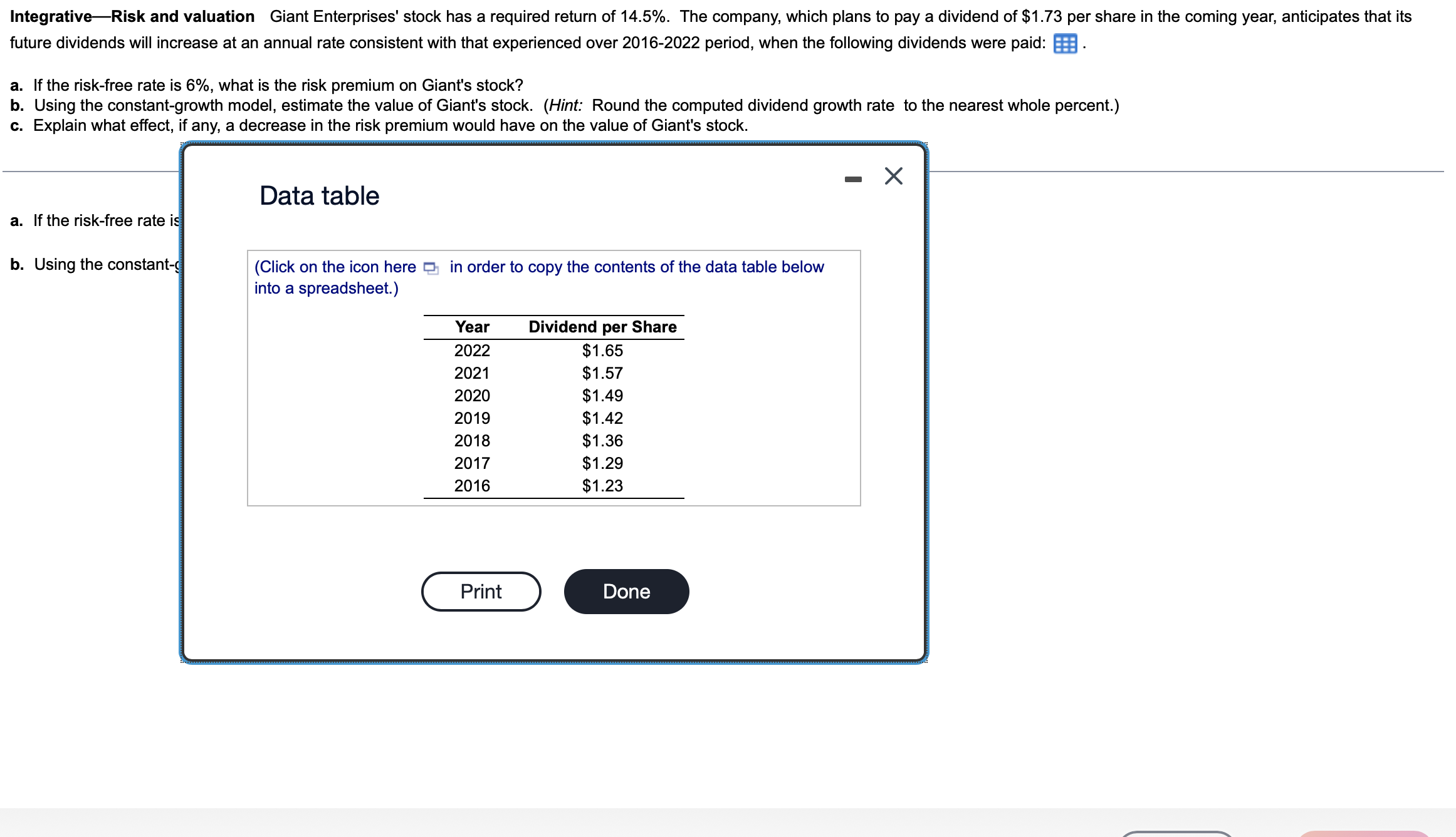 and c on the last one Free cash flow valuation You are