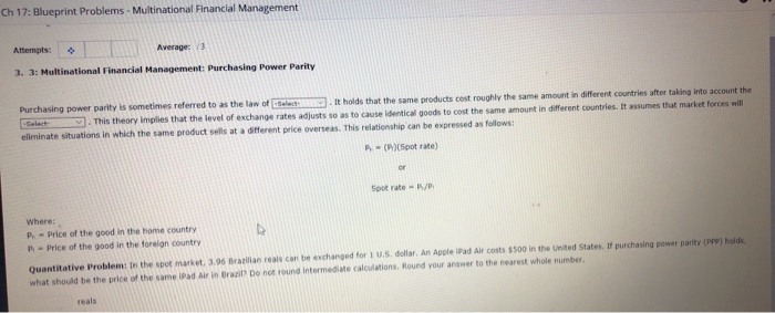  Ch 17: Blueprint Problems - Multinational Financial Management Attempts: Average 3.