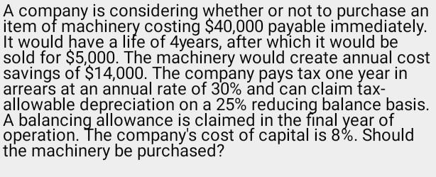 Create an excel model that can run this problem A company