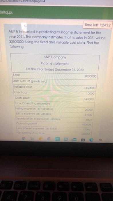  2499956 page maritaj.ps Time left 1:24:12 A&P is inte ested in