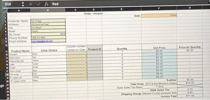 B18 4. In D12:D20, use VLOOKUP functions to find Product IDs. Using