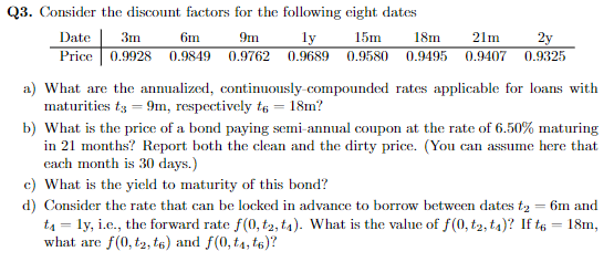 question Q3. above. a) What is the forward price today for delivering