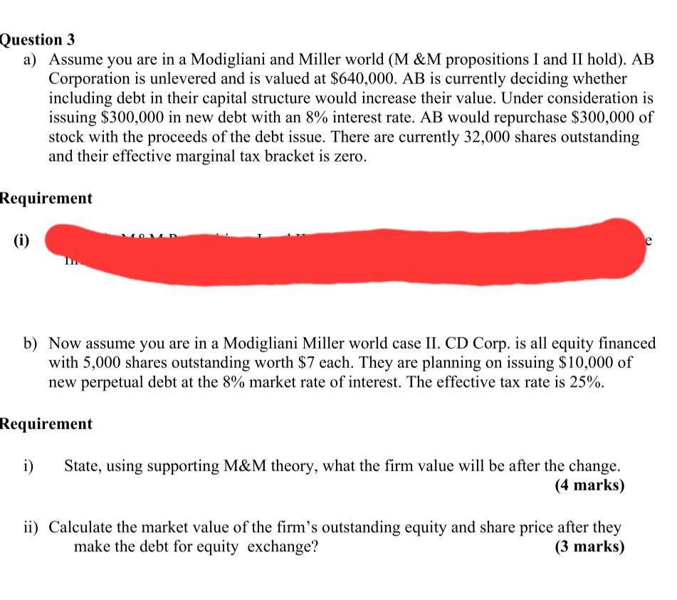  step by step calculations please and thank you Question 3 a)