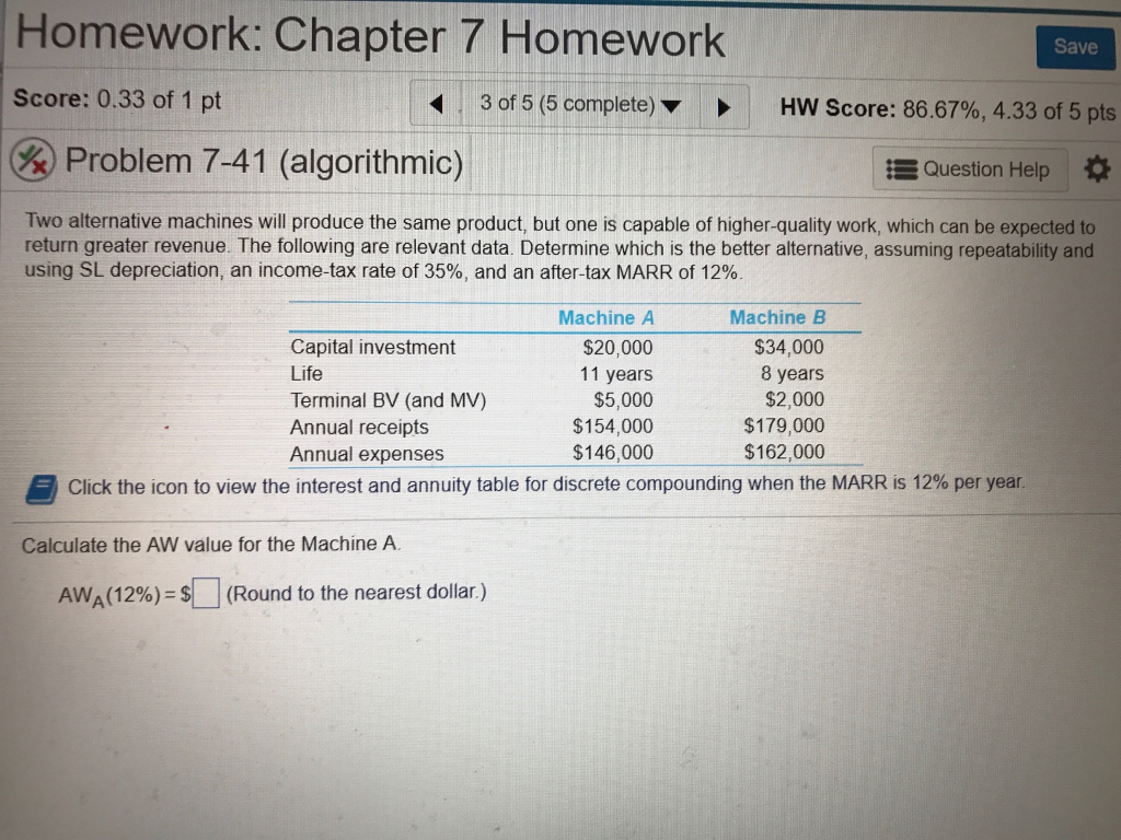 This is an engineering economics proboem. Please help! Due at midnight for