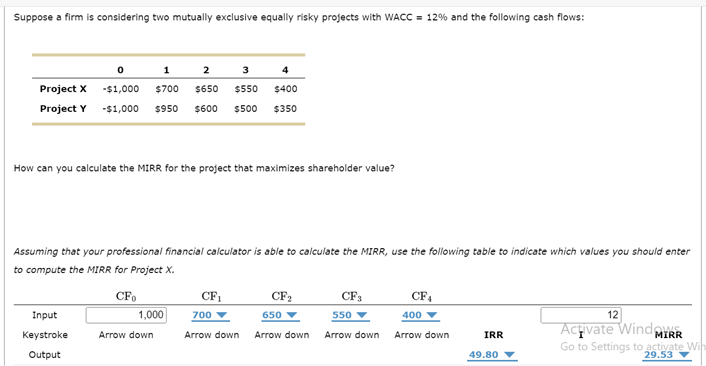  2. Use the following table to indicate which values you should