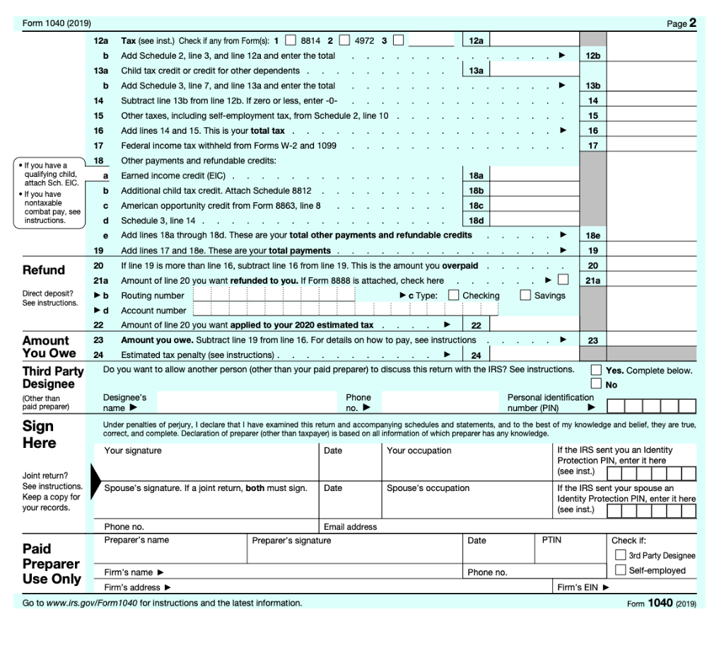 forms when completing the tax return. For purposes of this assignment, unless