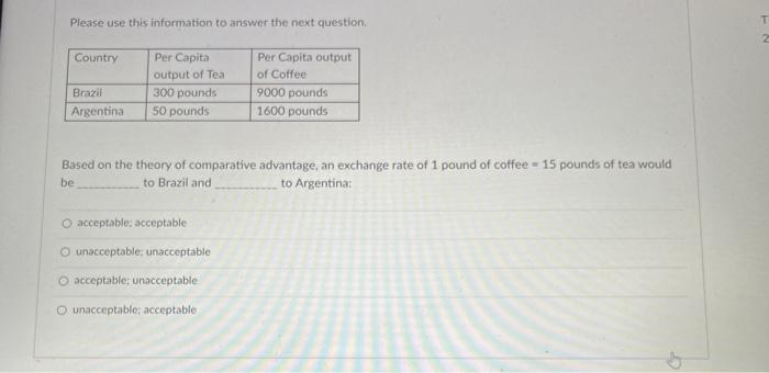  Please use this information to answer the next question. Based on