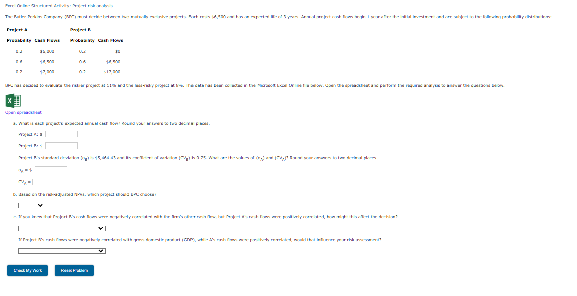 projects (in years) Difference between Project A CFs Project A. \begin{tabular}{|c|r|} \hline