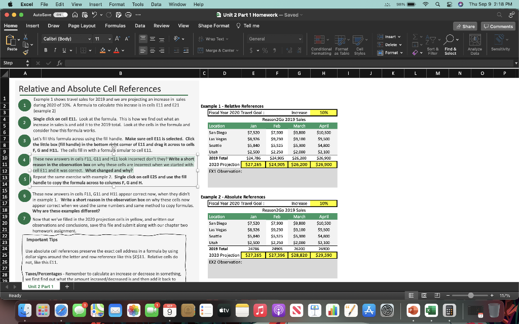  Excel File Edit Window Help 98% a 8 Thu Sep 9