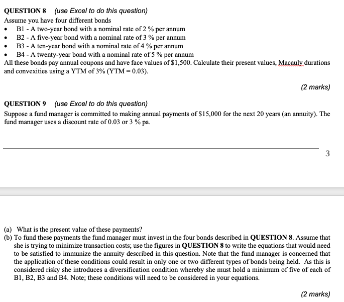 PLEASE ANSWER QUESTION 9 A and B: Need answers from Q8 to
