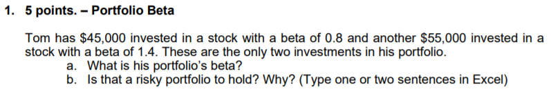 Please use Excel to solve this question with steps. Thanks. 1. 5