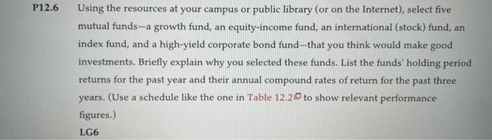  P12.6 Using the resources at your campus or public library (or