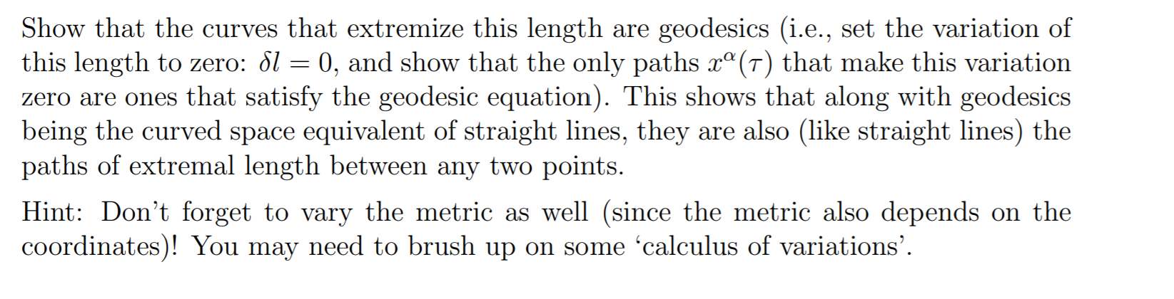 by some parameter other than the proper time) is an affine parameter.