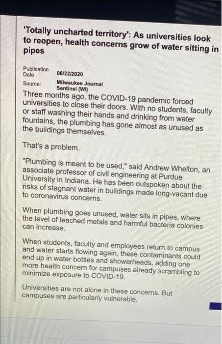 "Totally Uncharted Territory' - As Universities Look to Reopen, Health Concerns Grow