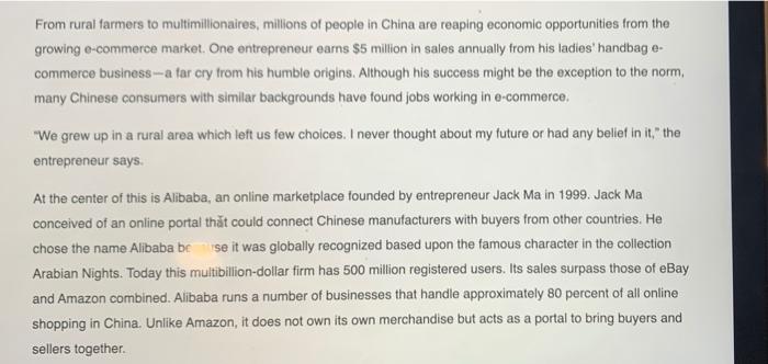 The case study is provided i need both questions! From rural farmers