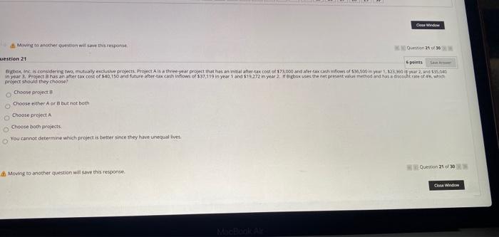  Goue Window Moving to anser question will save this response 236