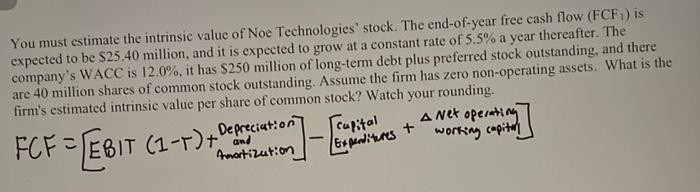 i dont understand this question. please use this formula for FCF and