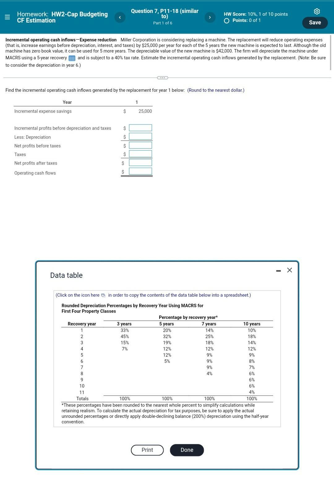 Question 6, P11-15 (similar to) Part 1 of 6 HW Score: 10%,