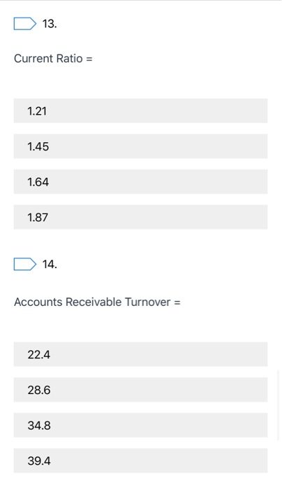 the following ratios from the information sheet and balance sheet that are