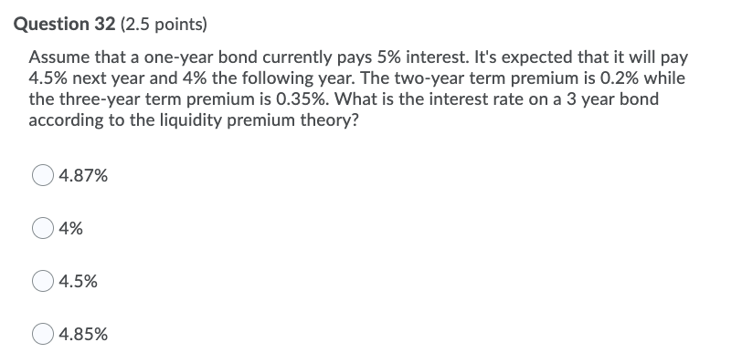 False Question 26 (2.5 points) Assume that in 2019 nominal interest rate