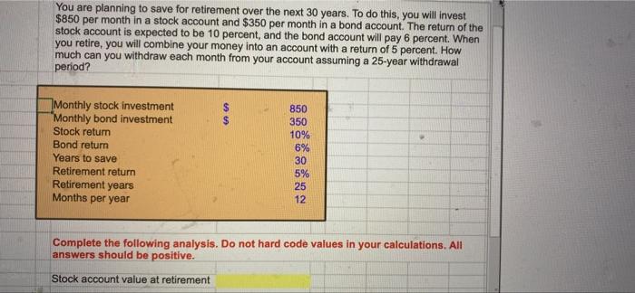  need wit Excel formulas please You are planning to save for