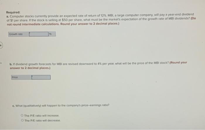 please help i need as excel work Required: a. Computer stocks currently