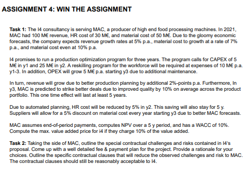  ASSIGNMENT 4: WIN THE ASSIGNMENT Task 1: The 14 consultancy is