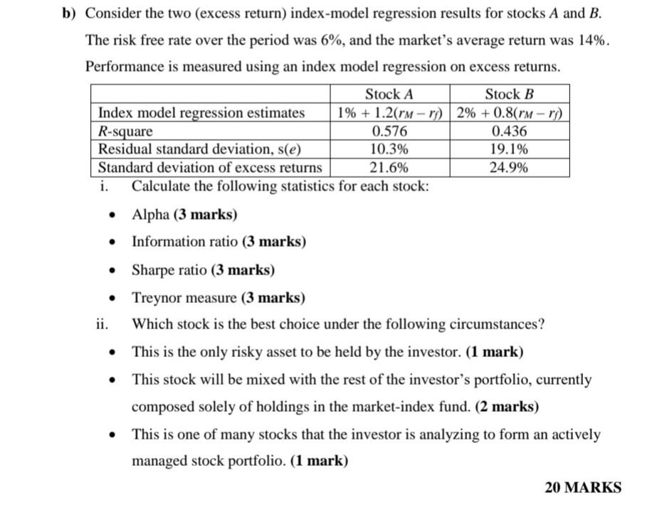  Please answer section B part (ii) b) Consider the two (excess