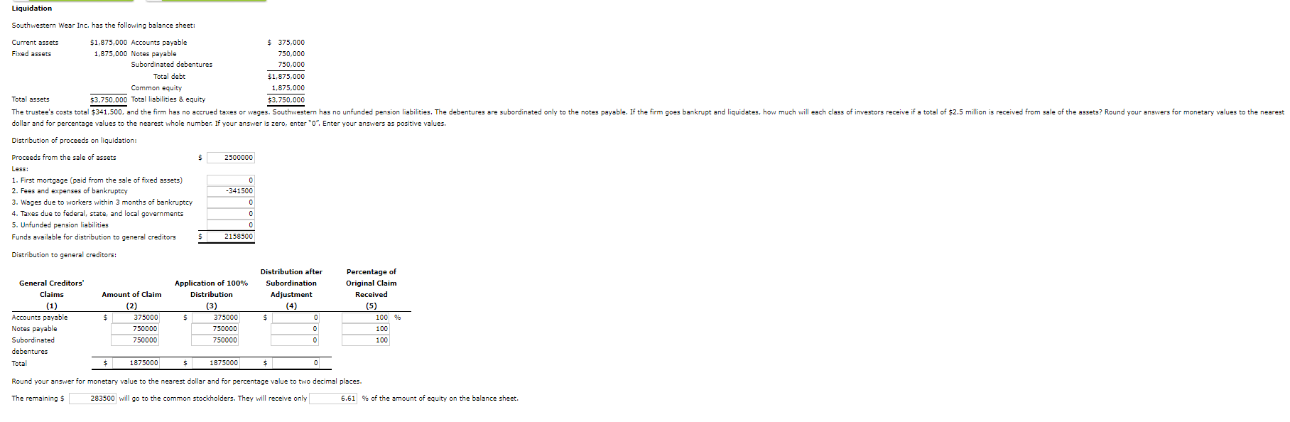 Need help with last section and answering the remaining amount left for