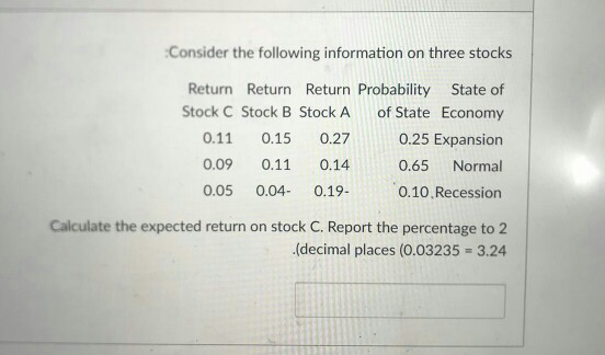 0.15 0.27 0.25 Expansion 0.65 Normal 0.10 Recession 0.09 0.11 0.14 0.05