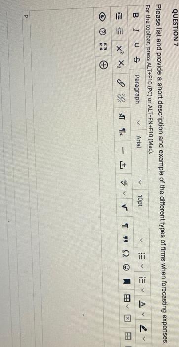  QUESTION 7 V V V Please list and provide a short