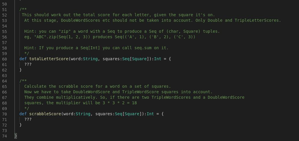 the letters in the word *and* the squares the word sits on.