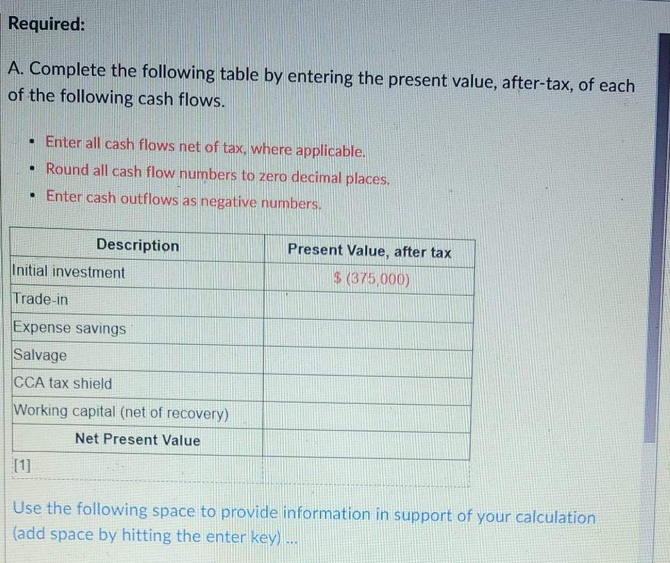purchase of a new machine for $375,000. The firm's old machine has