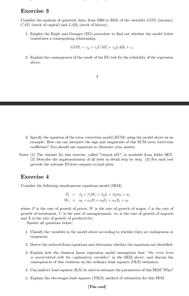  Exercise 3 Consider the analysis of quarterly data, from 1980 to