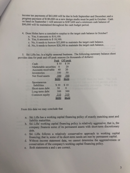 following information. Helen Bower, owner of Helen's Fashion Designs, is planning to