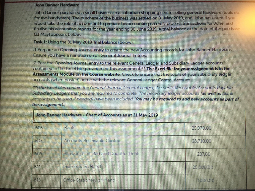 Your next task is to enter the adjusting entries into your