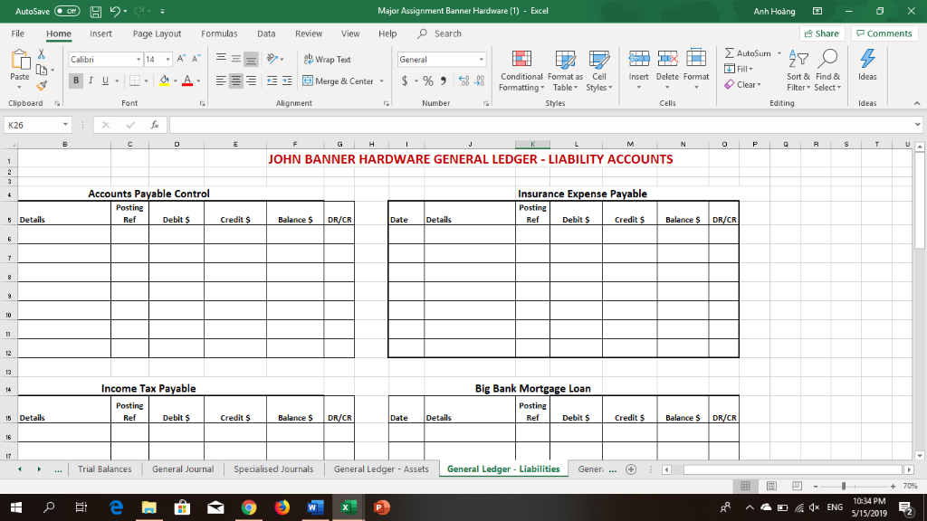 for the Opening and Closing Inventory. (Hint Prepare a General Journal Entry