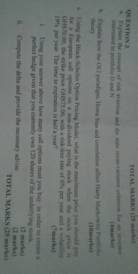  TOTAL MARKS (25 marks) QUESTION 3 a. Explain the concept of