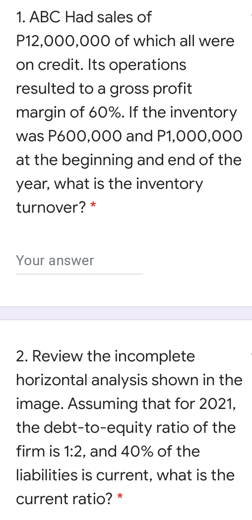 numbers. E.g., use 3/7 or 0.4285714286 instead of 0.43. 2. Answers in