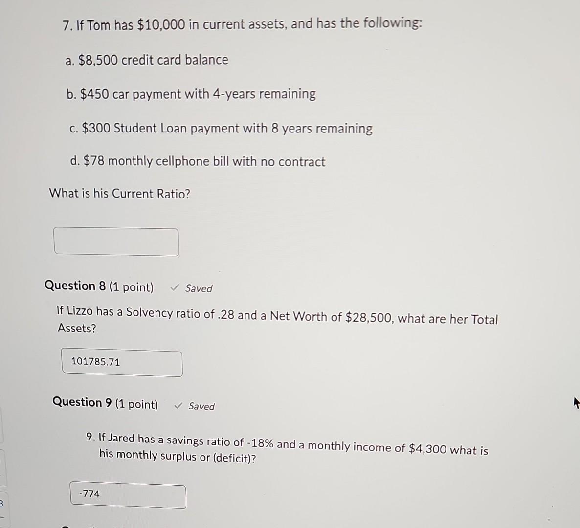  please explain question 7, and also check if 8 and 9