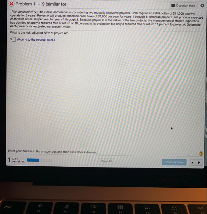please solve the risk adjusted NPV for project A as well as