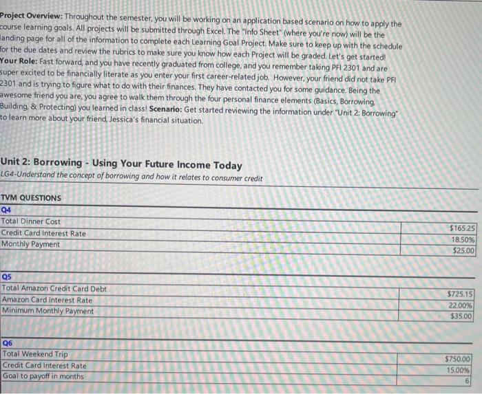  Project Overview: Throughout the semester, you will be working on an
