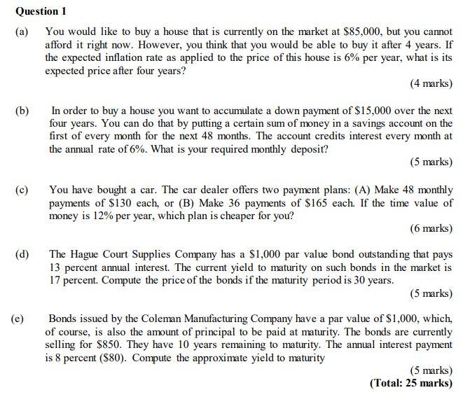 Note all answers should be in text format with workings & formulas