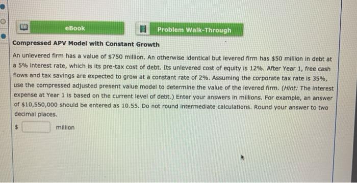  eBook 11 Problem Walk-Through Compressed APV Model with Constant Growth An