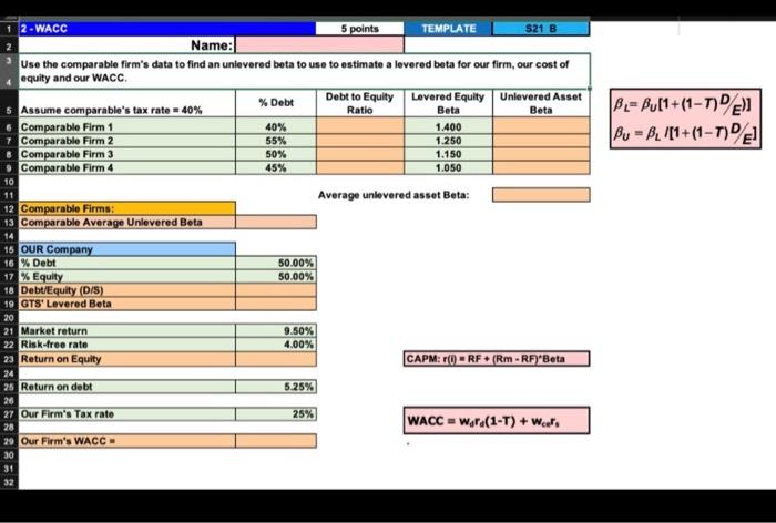 i would like this problem worked in excel along with the formula