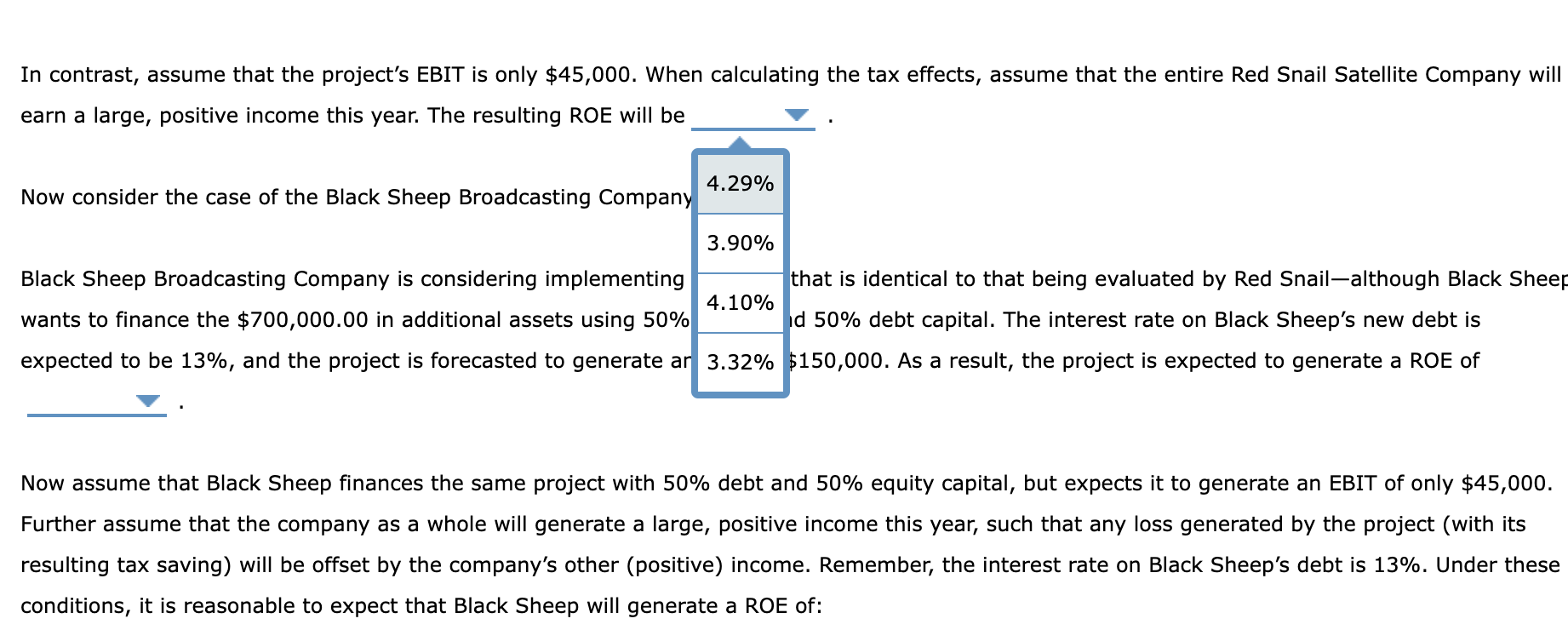 of financial leverage on ROE Companies that use debt in their capital