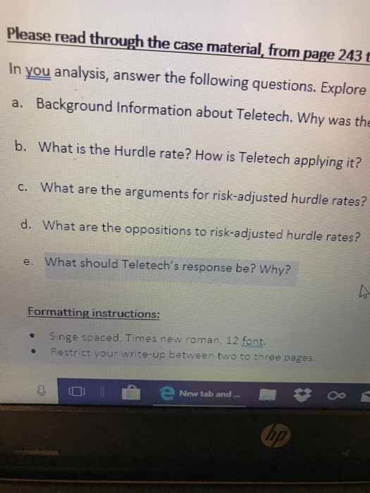  Please read through the case material, from page 243 t In