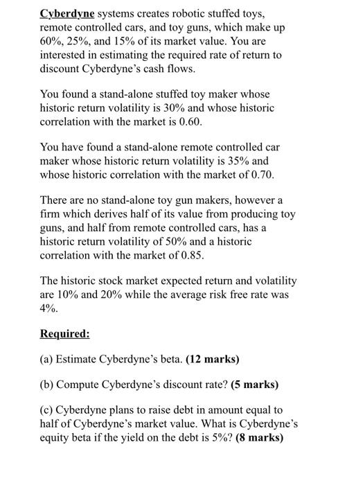 ANSWER ASAP IT IS AN EXAM AND THE TIME IS LESS Cyberdyne