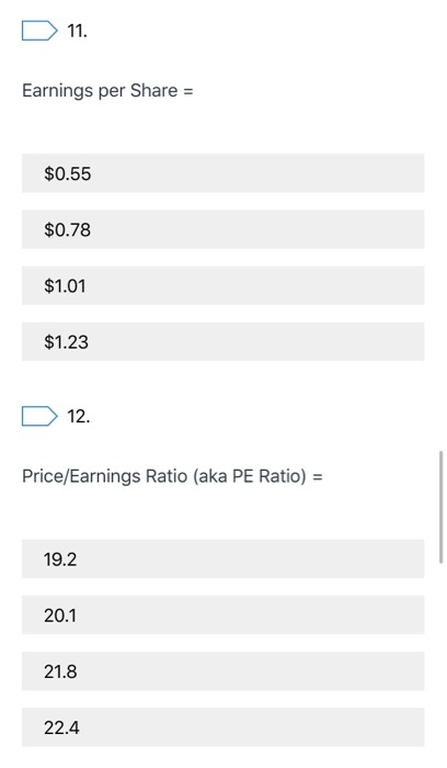 the following ratios from the information sheet and balance sheet that are