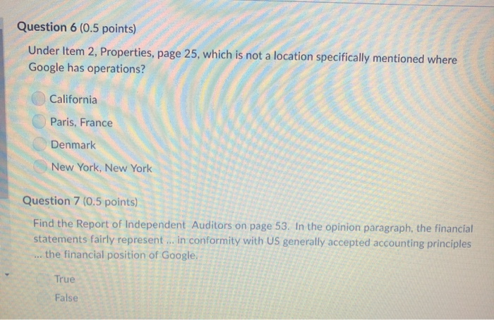 closed its investigation of Google. (page 4) True False Risk factors begin